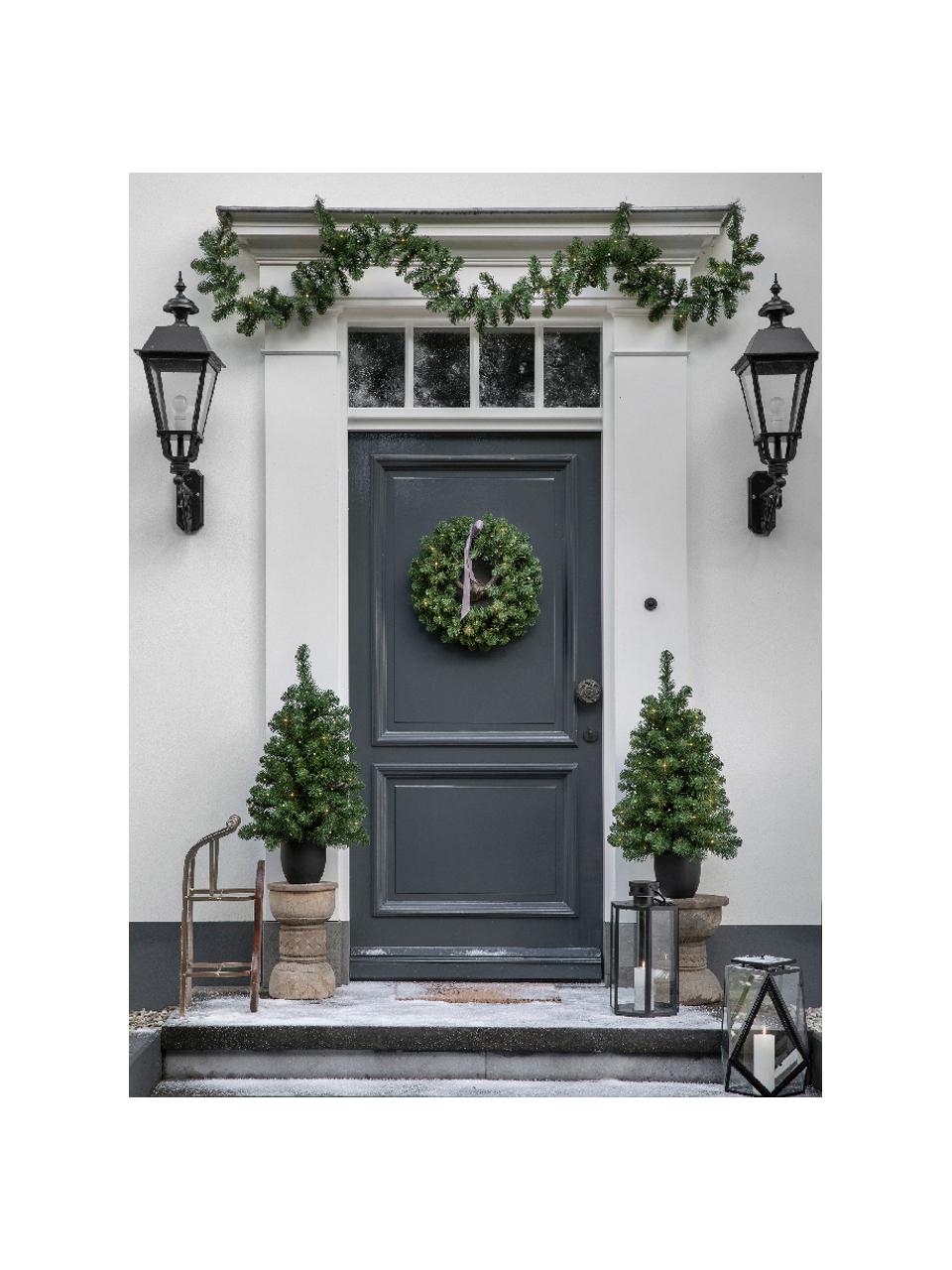 Adornos navideños con luces LED Imperial, 4 uds., a pilas, Plástico (PVC), Verde oscuro, Set de diferentes tamaños