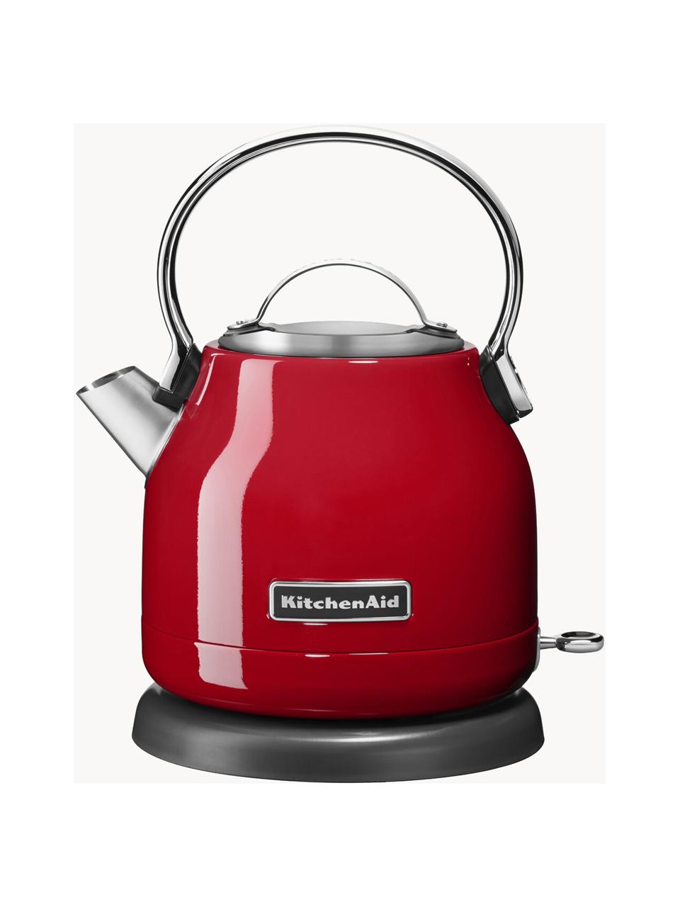 Wasserkocher Classic, 1.25 L, Korpus: Edelstahl, Griff: Aluminium, Rot, glänzend, B 23 x H 26 cm
