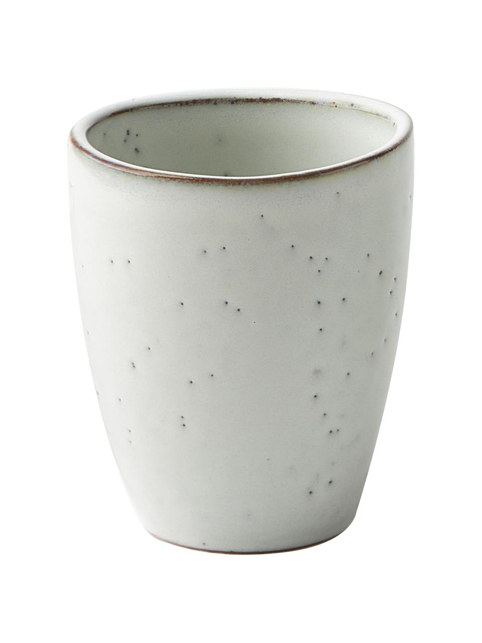Handgemaakte beker Nordic Sand, 6 stuks, Keramiek, Lichtgrijs, Ø 8 x H 10 cm