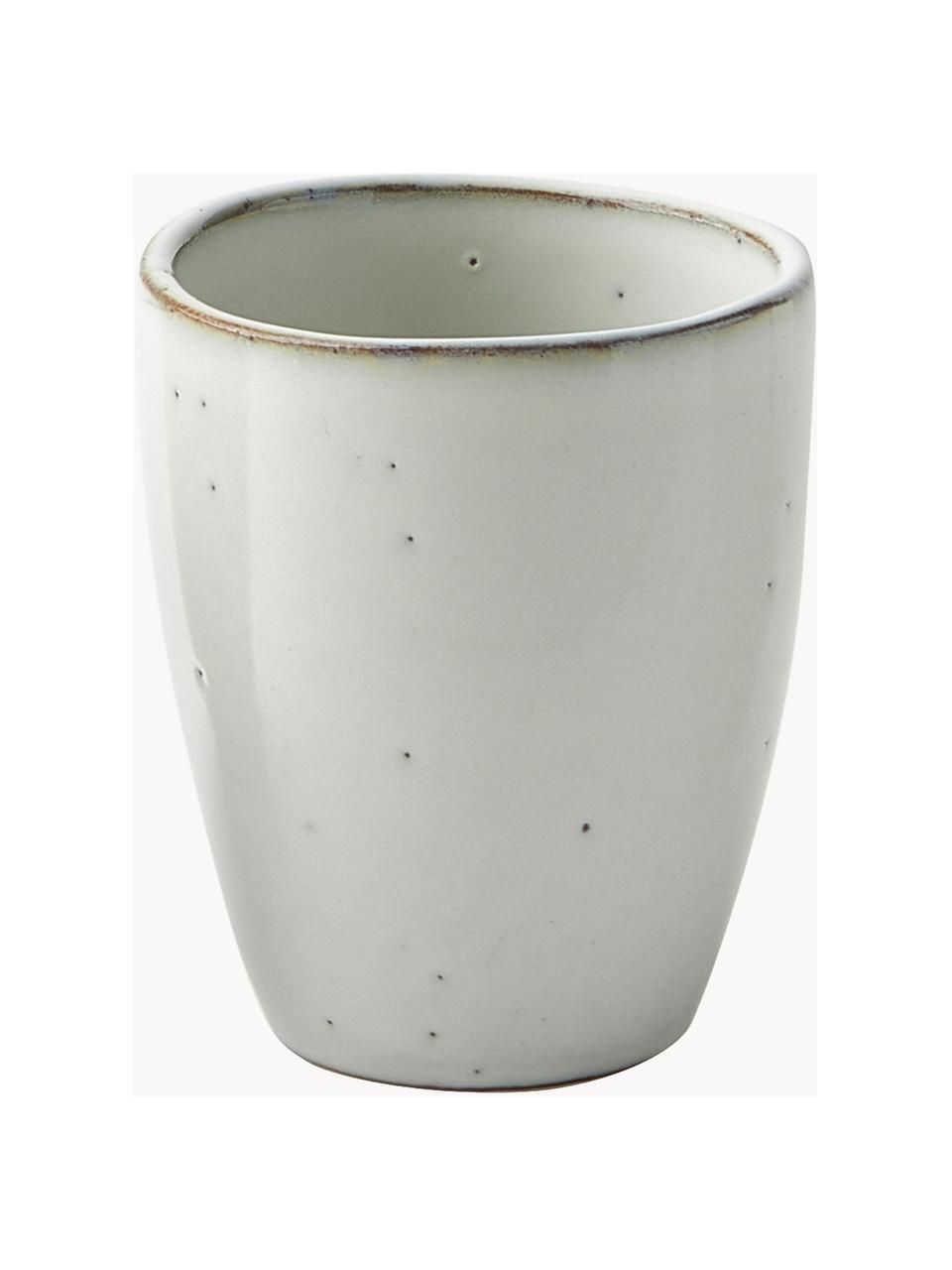 Tazas originales artesanales Nordic Sand, 6 uds., Cerámica de gres, Gris claro jaspeado, Ø 8 x Al 10 cm, 250 ml