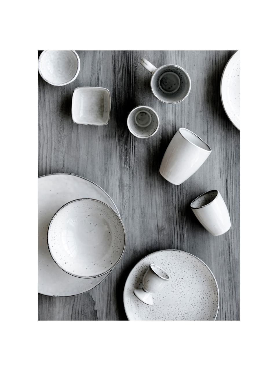 Tazas originales artesanales Nordic Sand, 6 uds., Cerámica de gres, Gris claro jaspeado, Ø 8 x Al 10 cm, 250 ml