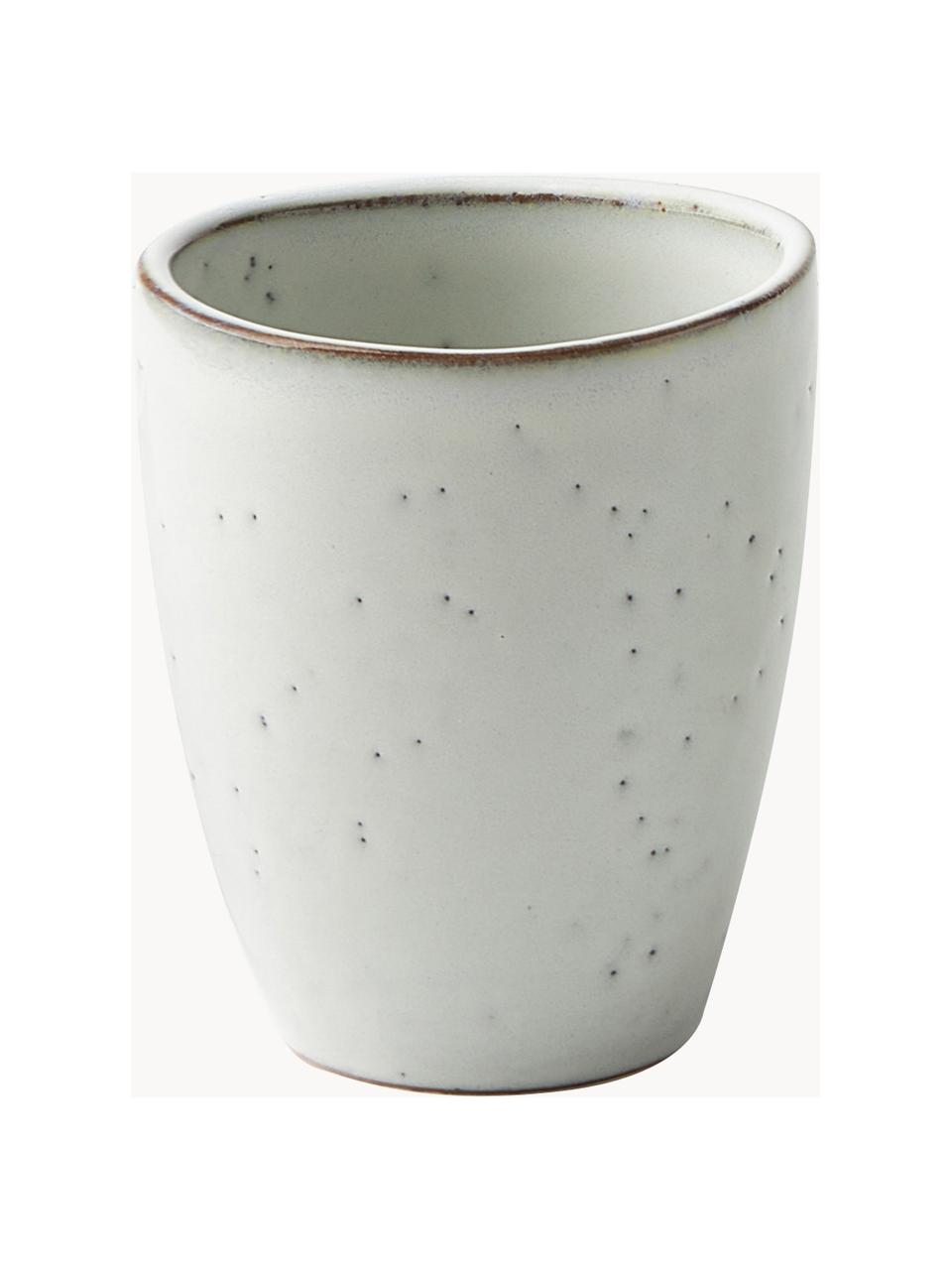 Tazas originales artesanales Nordic Sand, 6 uds., Cerámica de gres, Gris claro jaspeado, Ø 8 x Al 10 cm, 250 ml