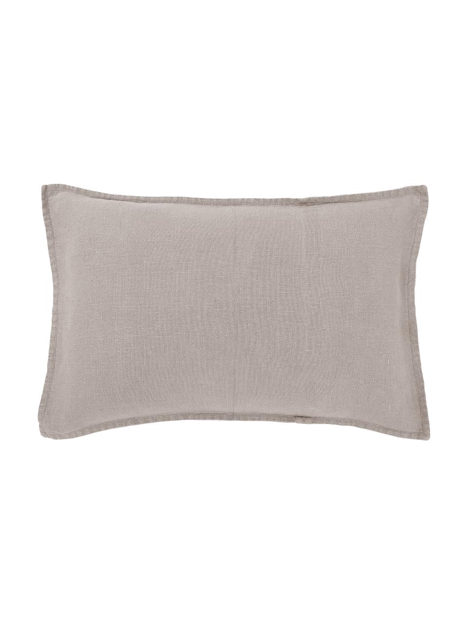 Linnen kussenhoes Leona in beige, 100% linnen, Beige, B 40 x L 60 cm