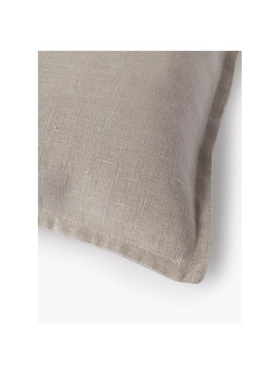 Funda de cojín de lino Lanya, 100% lino 

Por naturaleza, el lino tiene un tacto bastante tosco y un aspecto arrugado natural. La alta resistencia al desgarro hace que el lino sea resistente a la abrasión y duradero., Gris pardo, An 40 x L 60 cm