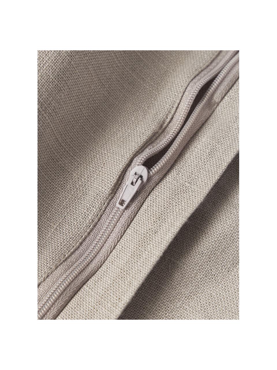 Funda de cojín de lino Lanya, 100% lino 

Por naturaleza, el lino tiene un tacto bastante tosco y un aspecto arrugado natural. La alta resistencia al desgarro hace que el lino sea resistente a la abrasión y duradero., Gris pardo, An 40 x L 60 cm