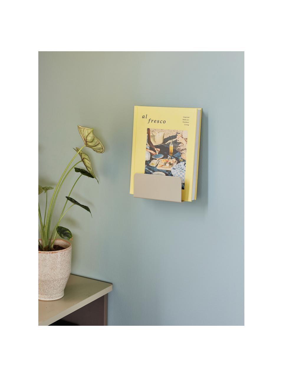 Wand-Zeitschriftenhalter Clutch aus Metall, Metall, beschichtet, Greige, B 15 x T 7 cm