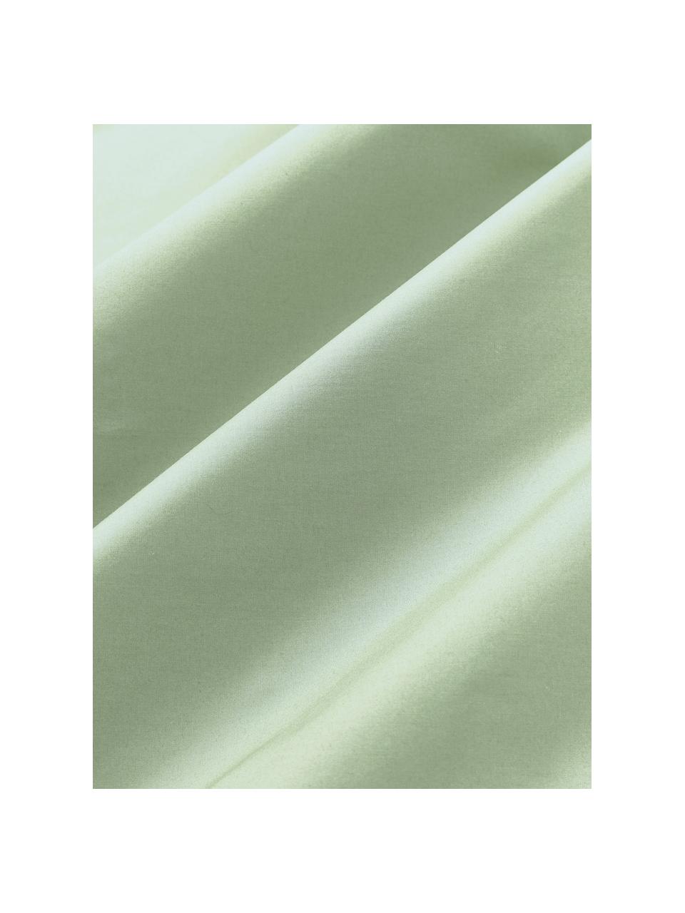 Housse de couette en percale de coton Elsie, Vert sauge, larg. 200 x long. 200 cm