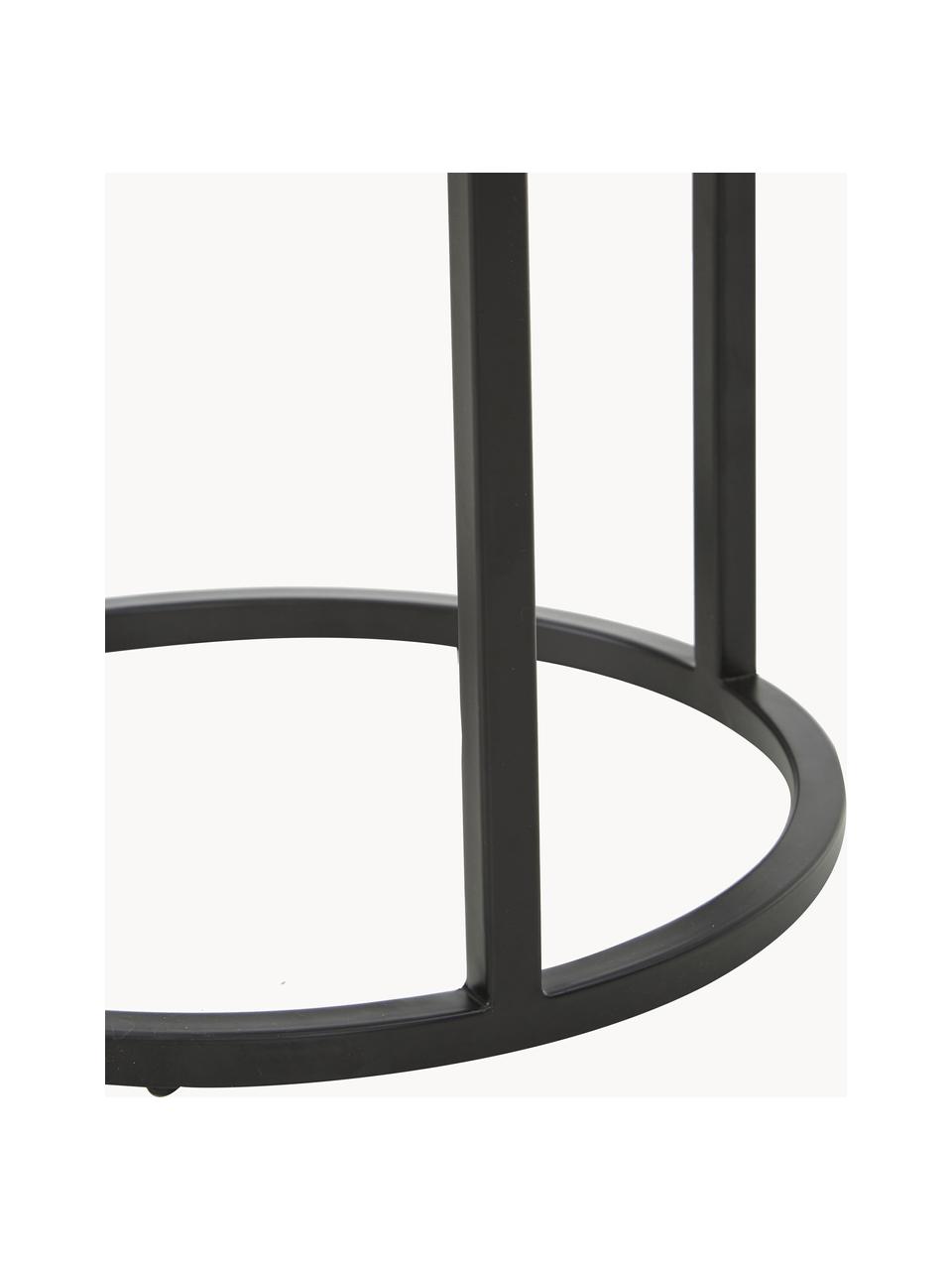 Okrúhly pomocný stolík z kovu Circle, Odtiene striebornej, Ø 35 x V 66 cm