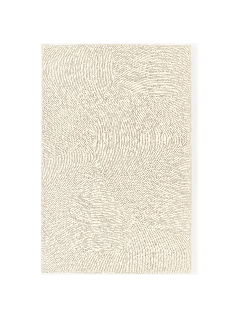 Alfombra artesanal de lana Eleni, 100% lana con certificado RWS
 
Las fibras pueden desprenderse de las alfombras de lana en las primeras semanas de uso, pero esto se reduce con el uso diario y se reduce la formación de pelusas., Blanco Off White, An 80 x L 150 cm (Tamaño XS)