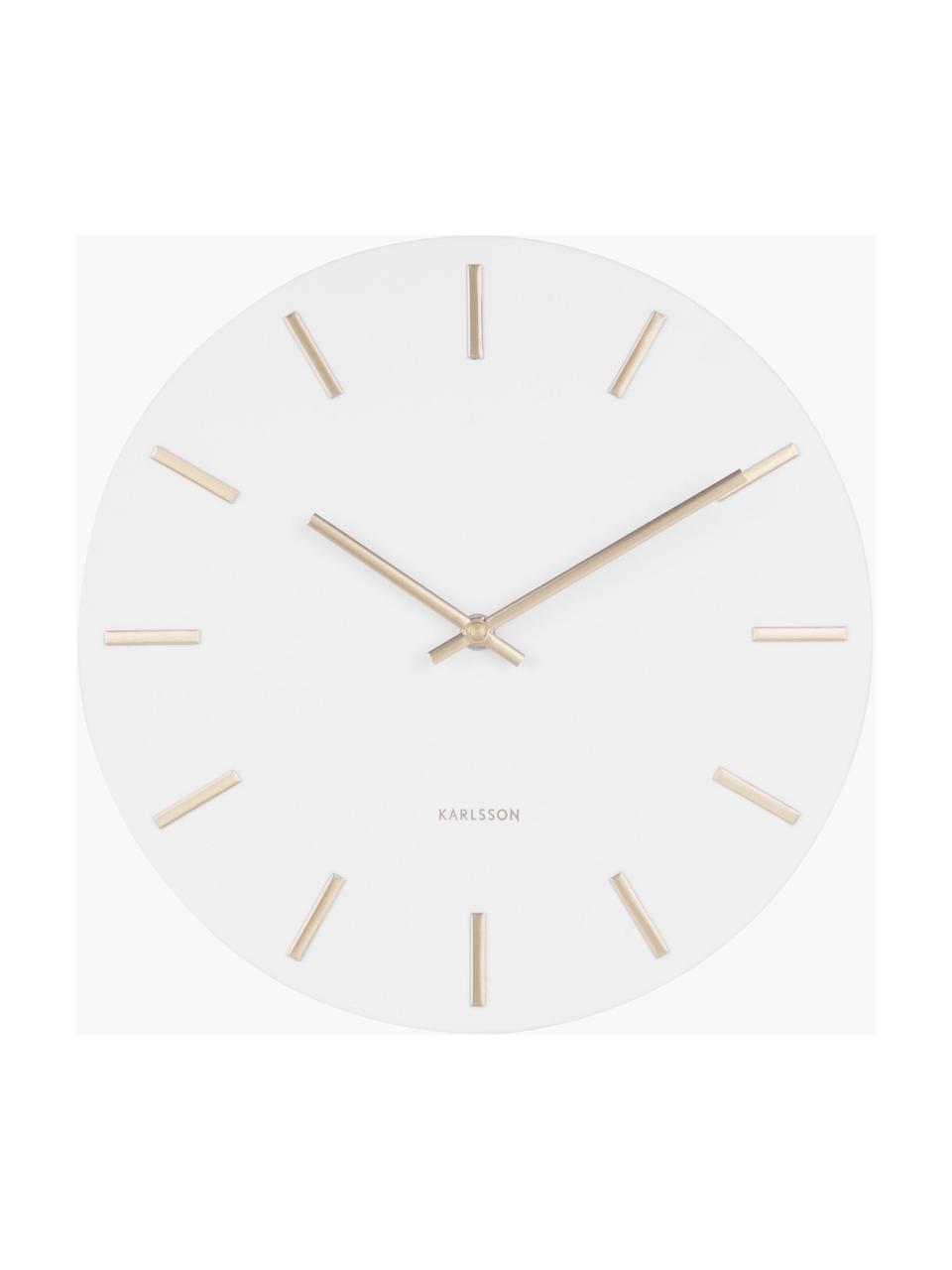 Reloj de pared Charm, Acero pintado, Blanco, Ø 30