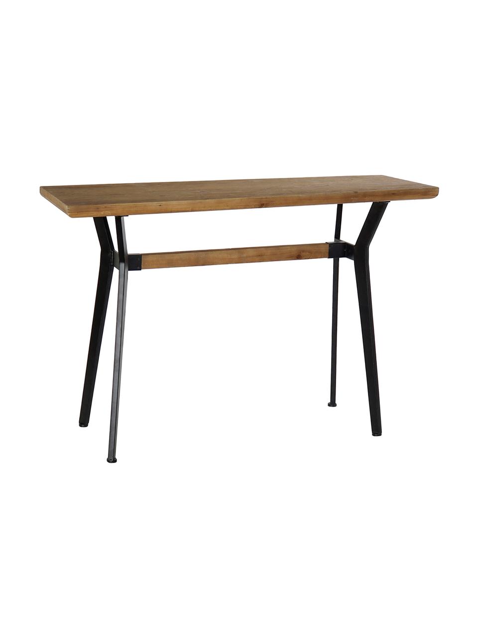 Consola Aby, Tablero: madera de abeto, Patas: metal, Marrón, An 120 x Al 81 cm