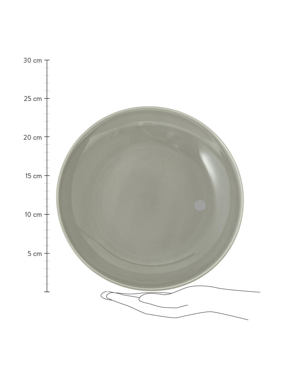 Talerz głęboki z porcelany Kolibri, 6 szt., Porcelana, Szary, Ø 24 cm