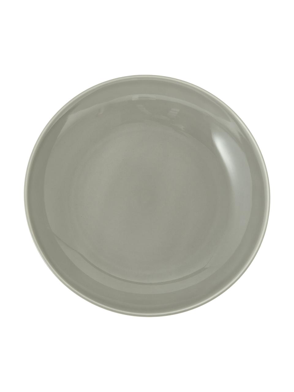 Porzellan-Suppenteller Kolibri in Grau glänzend, 6 Stück, Porzellan, Grau, Ø 24 cm