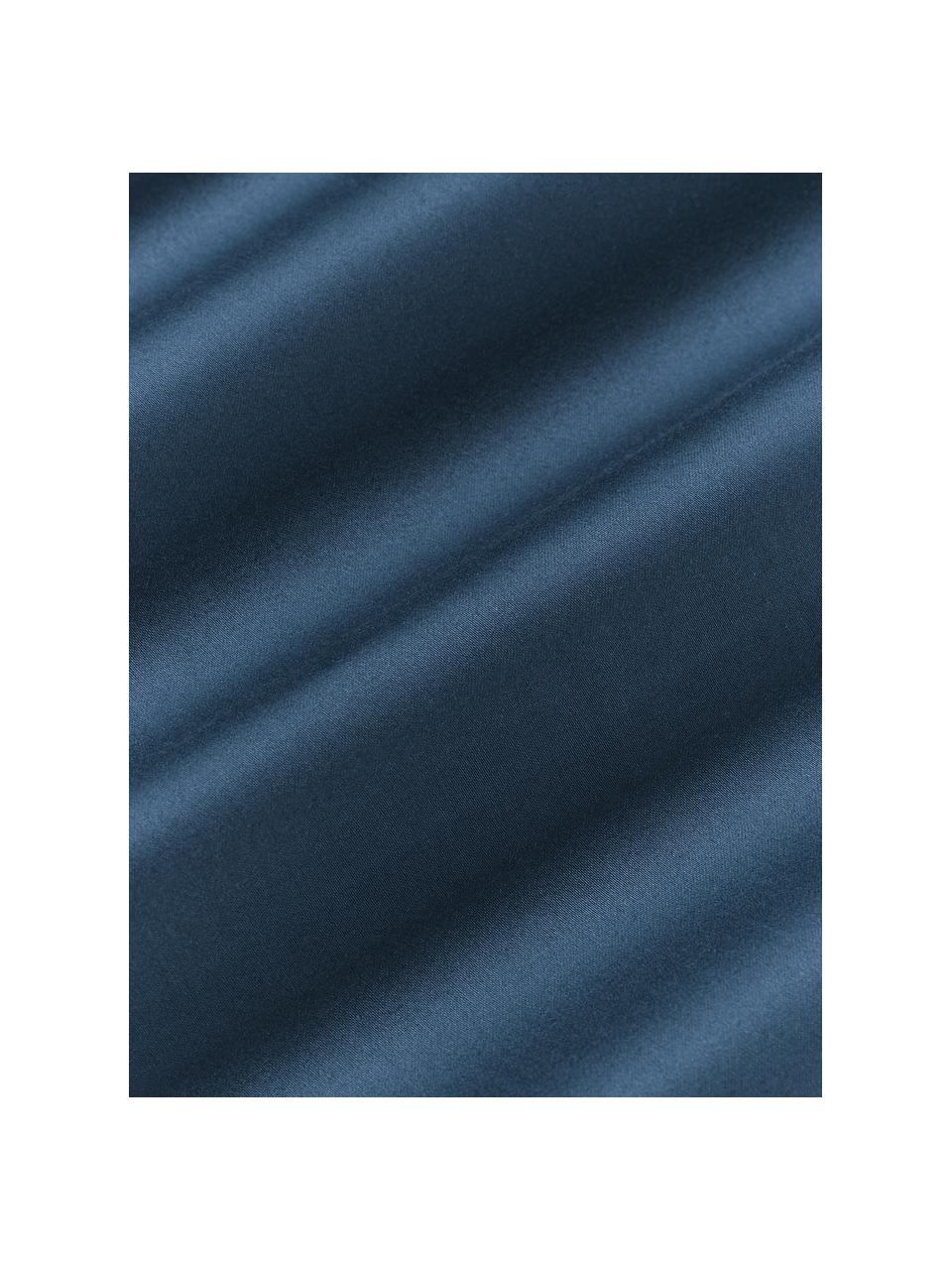 Sábana encimera de satén Premium, Azul oscuro, Cama 150/160 cm (240 x 280 cm)