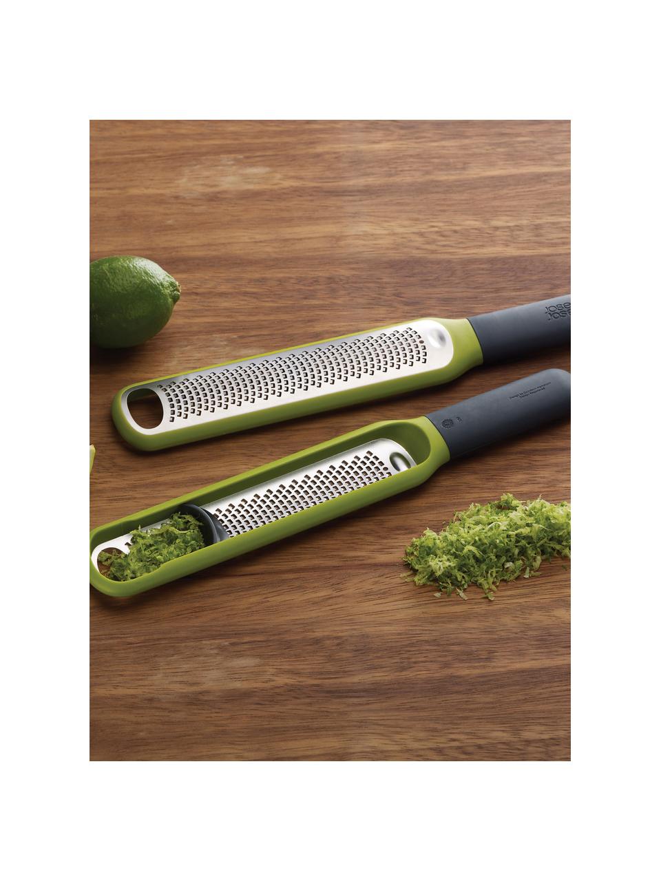 Râpe à agrumes avec mini raclette Handi-Zest, Noir, vert clair, argenté, long. 28 cm