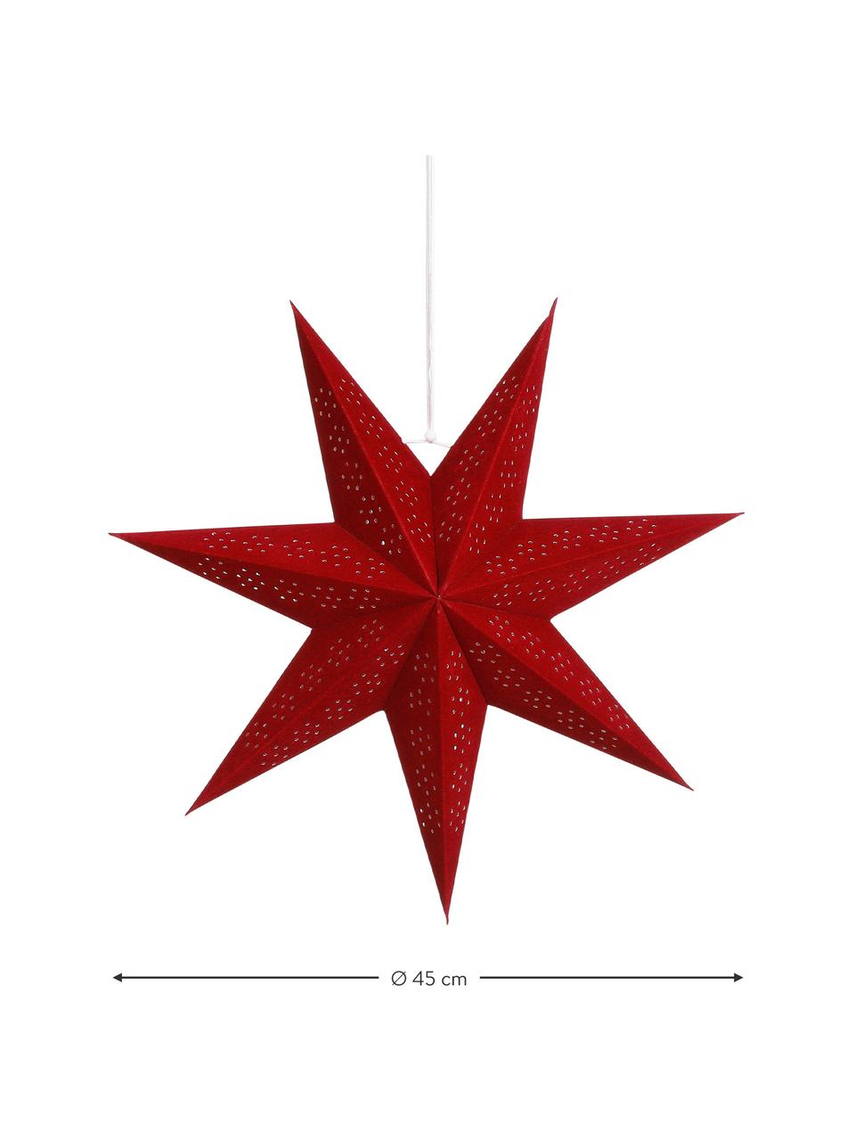 Stella decorativa Claudia, Carta, Rosso, Ø 45 cm