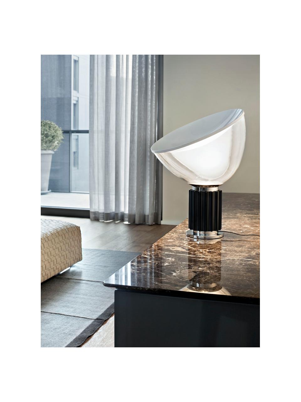 Lampe à poser LED soufflée bouche Taccia Small, intensité lumineuse variable, Noir, Ø 37 x haut. 49 cm