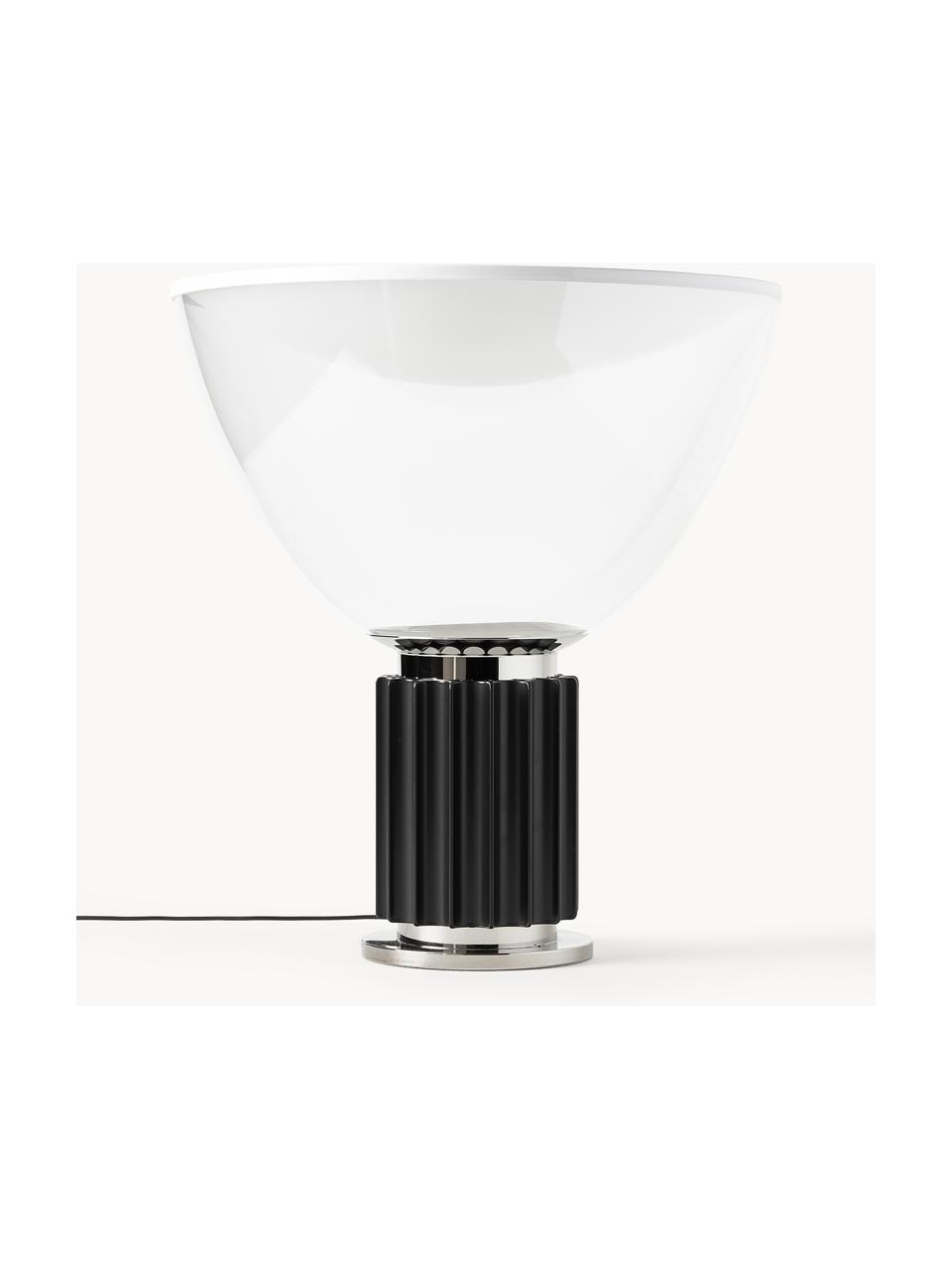 Dimmbare LED-Tischlampe Taccia Small, mundgeblasen, Lampenschirm: Kunststoff, Glas, Schwarz, Ø 37 x H 49 cm