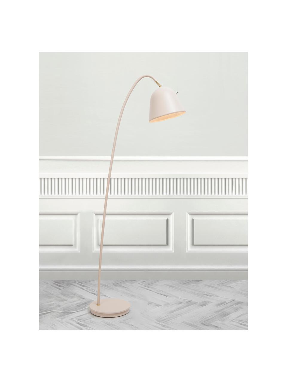 Lampada da lettura beige Fleur, Paralume: metallo rivestito, Base della lampada: metallo rivestito, Decorazione: metallo, Beige, Larg. 27 x Alt. 148 cm