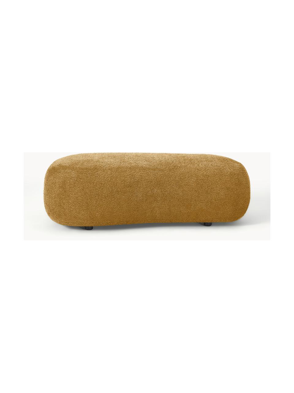 Pouf en peluche-bouclé Alba, Peluche-bouclé ocre, larg. 130 x prof. 62 cm