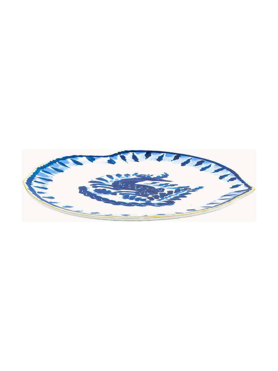 Porcelánový raňajkový tanier Classic On Acid, Porcelán, Biela, tóny modrej, Ø 22 cm