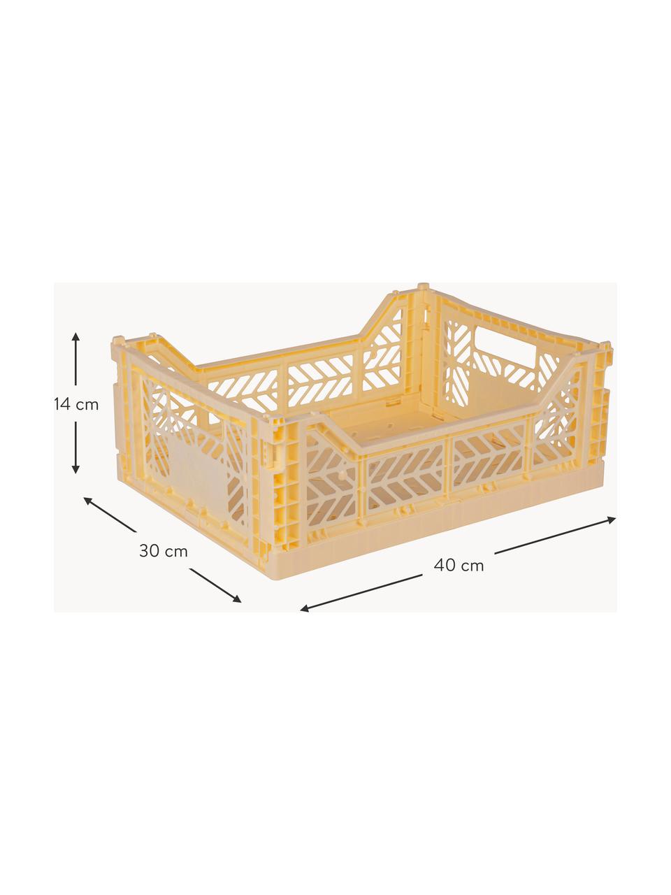 Contenitore pieghevole Midi, larg. 40 cm, Plastica, Giallo chiaro, Larg. 40 x Prof. 30 cm