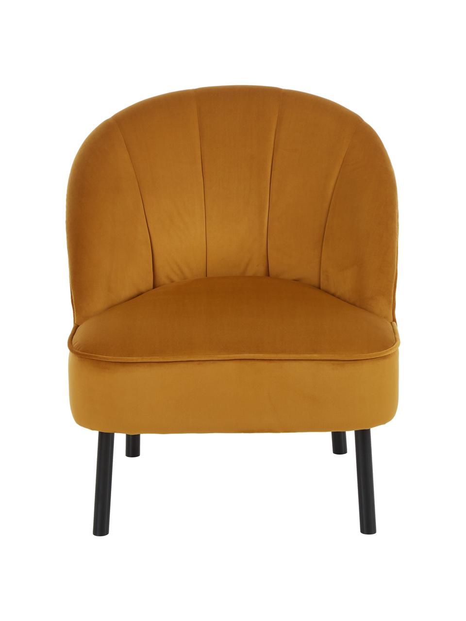 Fauteuil cocktail en velours Aya, Peluche blanc crème