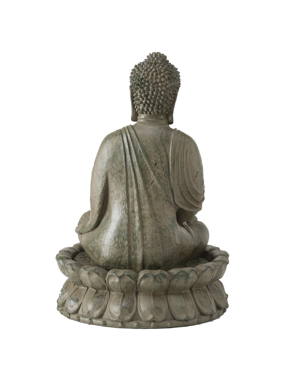 Gartenbrunnen Buddha, Kunststoff, Greige, Ø 31 x H 46 cm