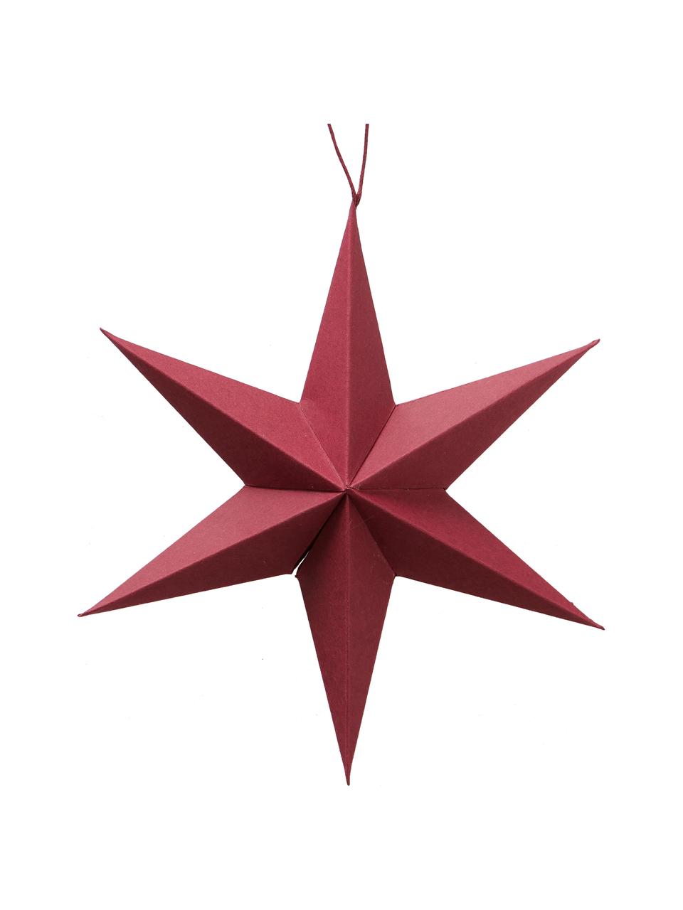 Závesná dekorácia (hviezda) Mariola, 3 ks, Papier, Červená, Ø 20 cm