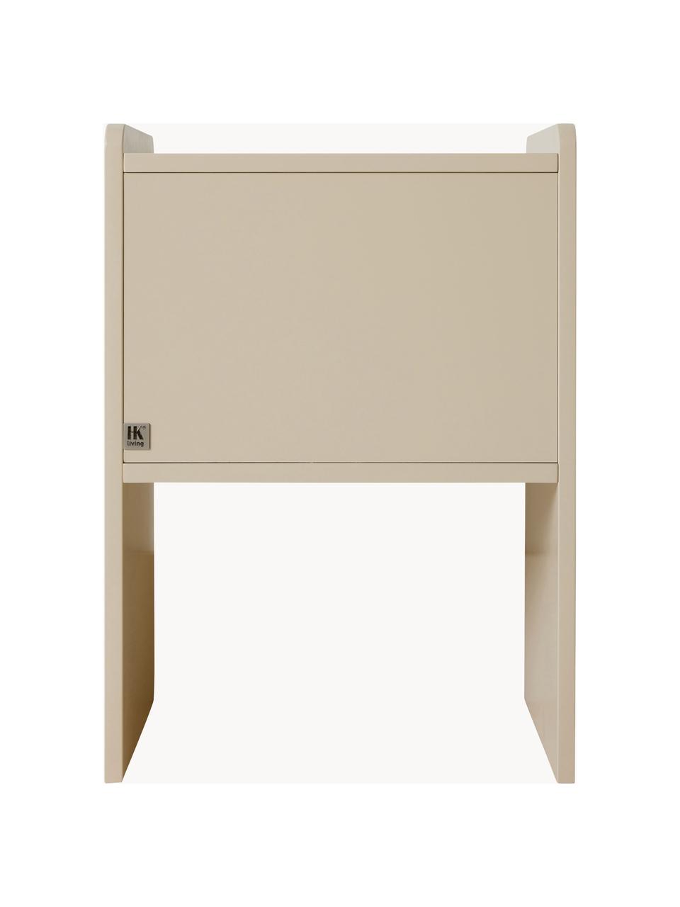 Nachttisch Space, Mitteldichte Holzfaserplatte (MDF), Olivgrün, Hellbeige, B 45 x H 63 cm