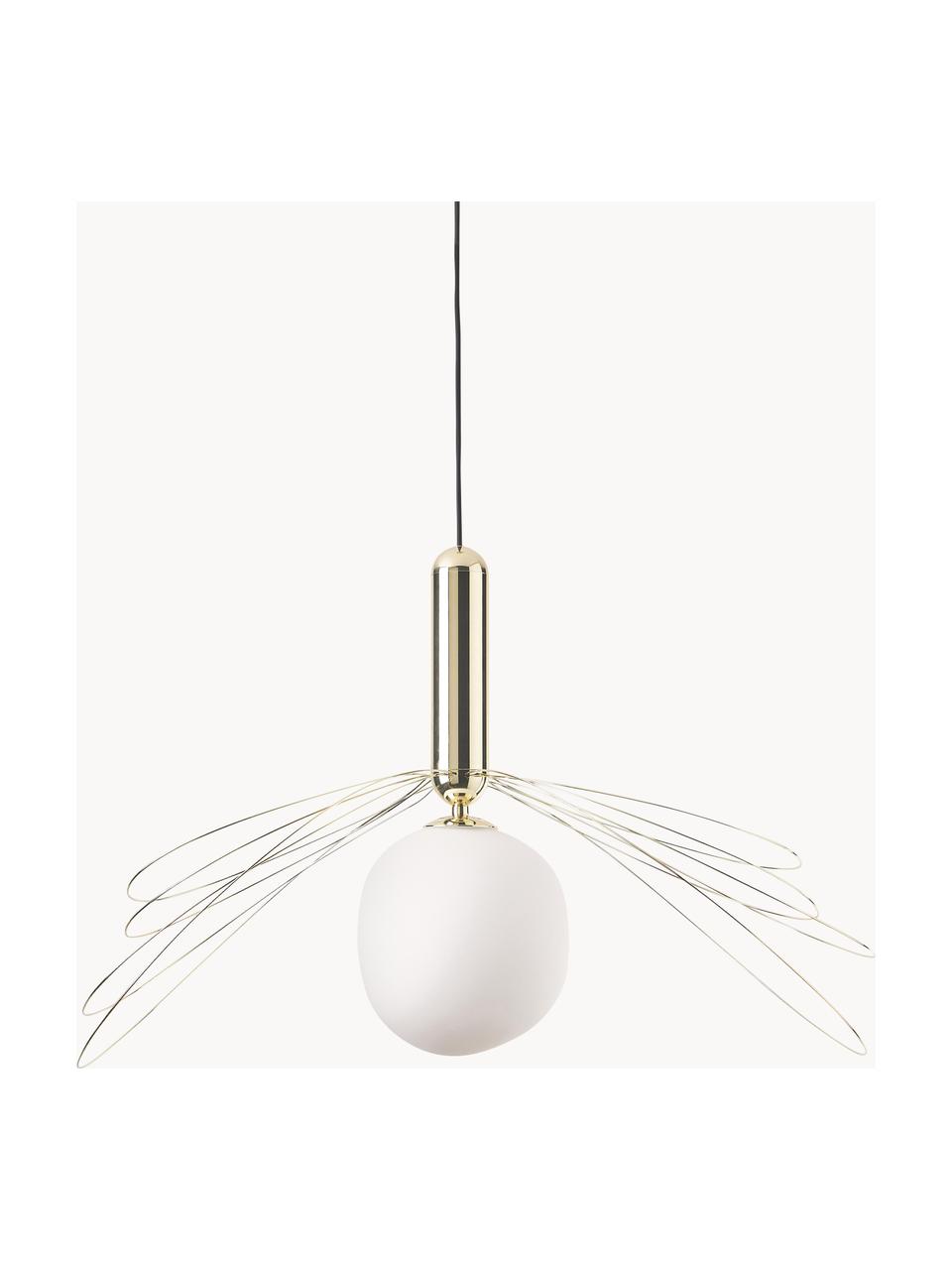 Grande suspension Dela, Blanc, argenté, Ø 21 x haut. 26 cm