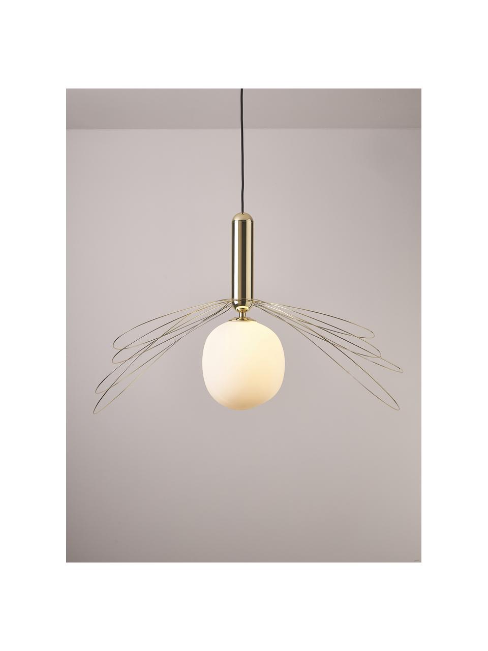 Grande suspension Dela, Blanc, argenté, Ø 21 x haut. 26 cm