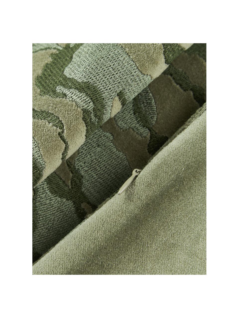 Abstraktný zamatový poťah na vankúš Phoenix, 100 % bavlna, zamat, Olivovozelená, Š 45 x D 45 cm