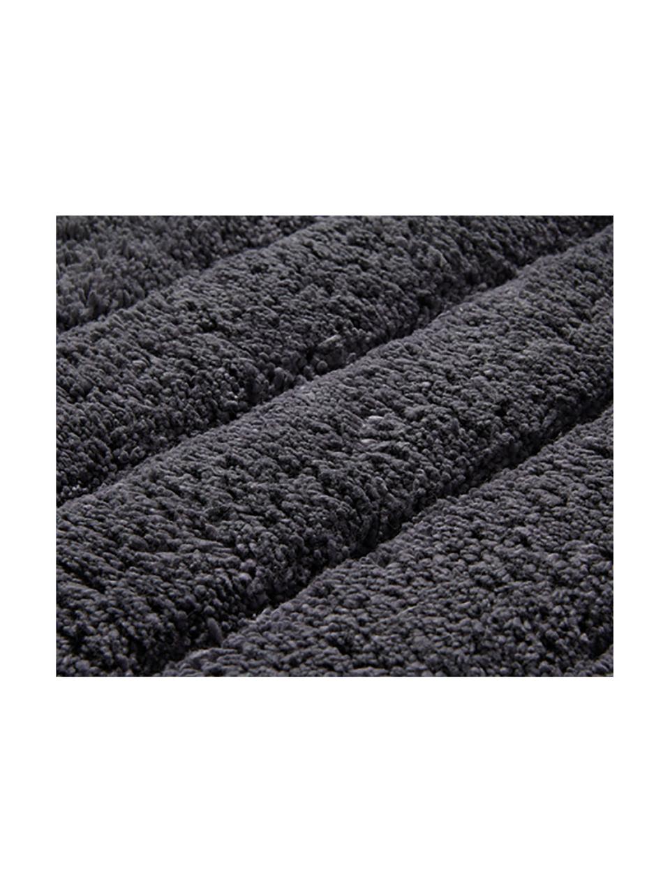 Tapis de bain moelleux gris foncé Board, Coton,
qualité supérieure, 1 900 g/m², Gris graphite, larg. 60 x long. 90 cm