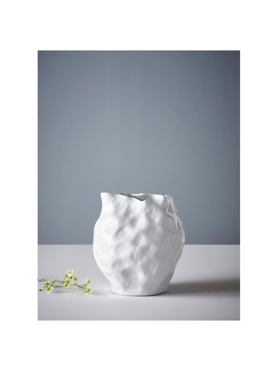 Dizajnová váza Bubba, Kamenina, Biela, Ø 27 x V 31 cm