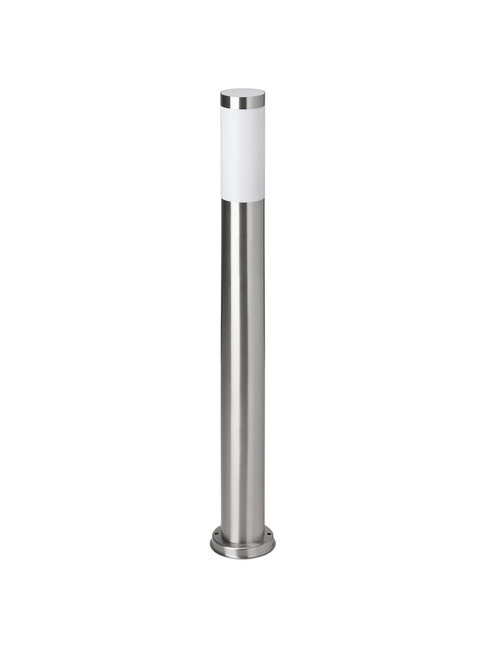 Lámpara de pie para exterior Chorus, Acero inoxidable, blanco, Ø 8 x Al 80 cm