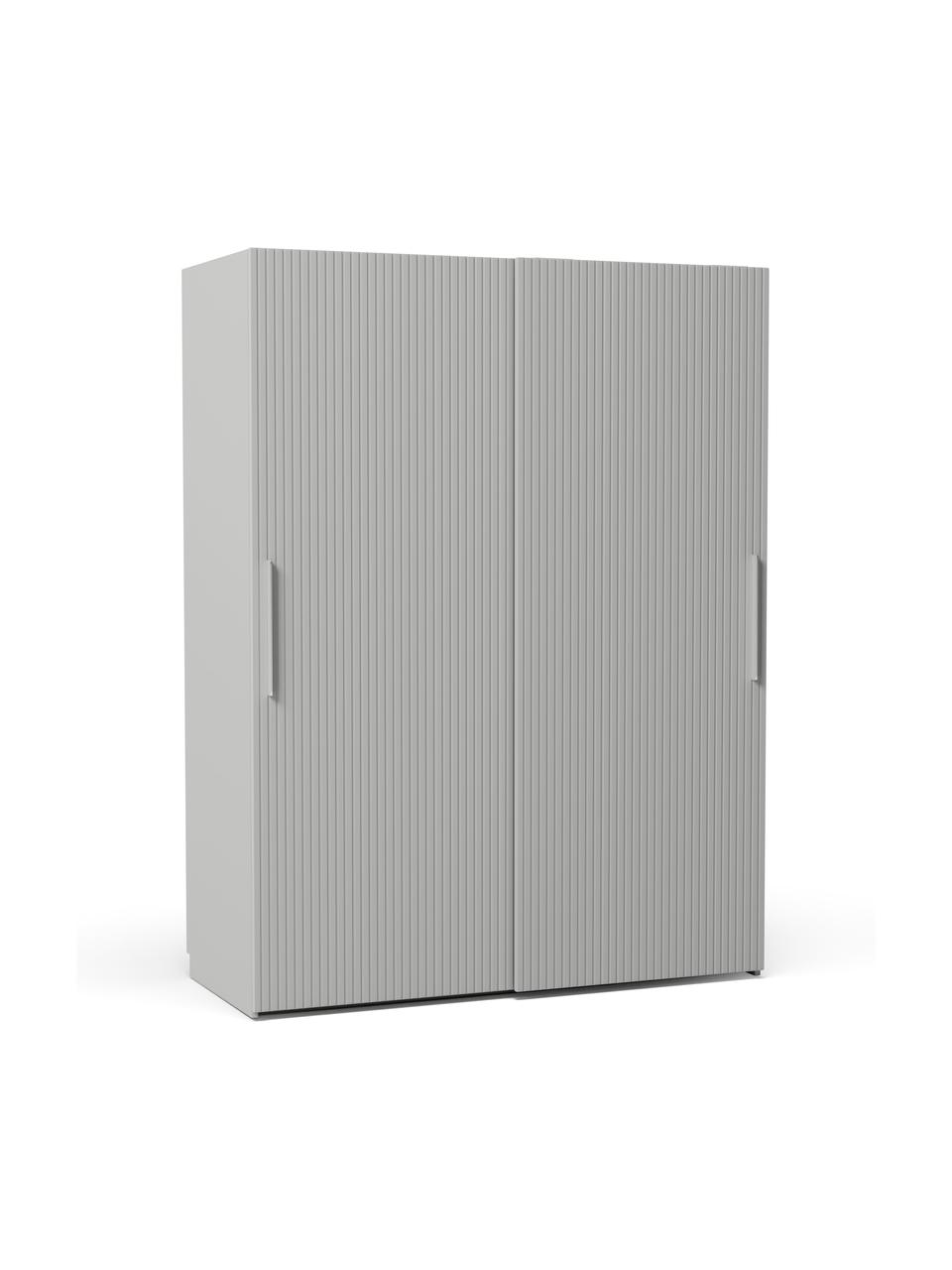 Modulární šatní skříň s posuvnými dveřmi Simone, šířka 150 cm, různé varianty, Dřevo, šedá, Interiér Basic, Š 150 x V 200 cm