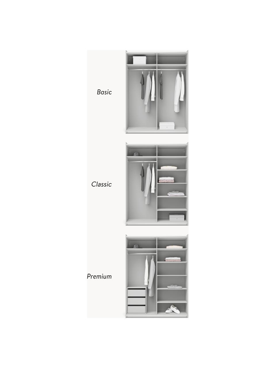 Armoire modulaire à portes coulissantes Simone, larg. 150 cm, plusieurs variantes, Bois, gris, Basic Interior, larg. 150 x haut. 200 cm
