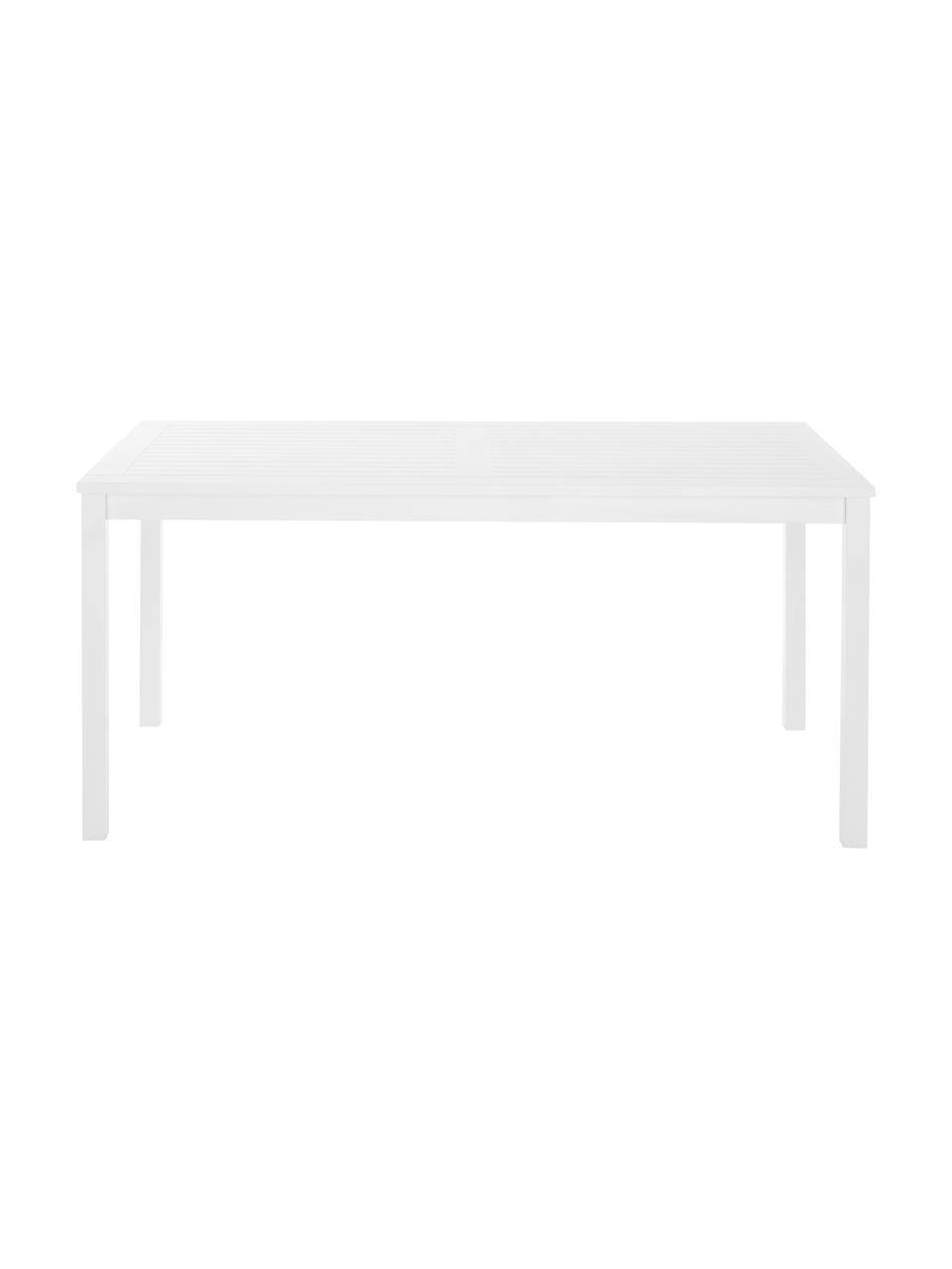 Table de jardin en bois Rosenborg, 165 x 80 cm, Bois d'acajou, laqué, Blanc, larg. 165 x prof. 80 cm