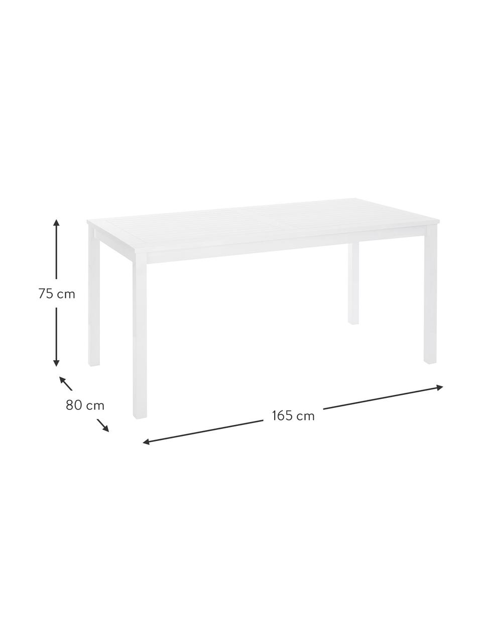 Tuin-eettafel Rosenborg van hout, 165 x 80 cm, Mahoniehout, gelakt, Wit, B 165 x D 80 cm