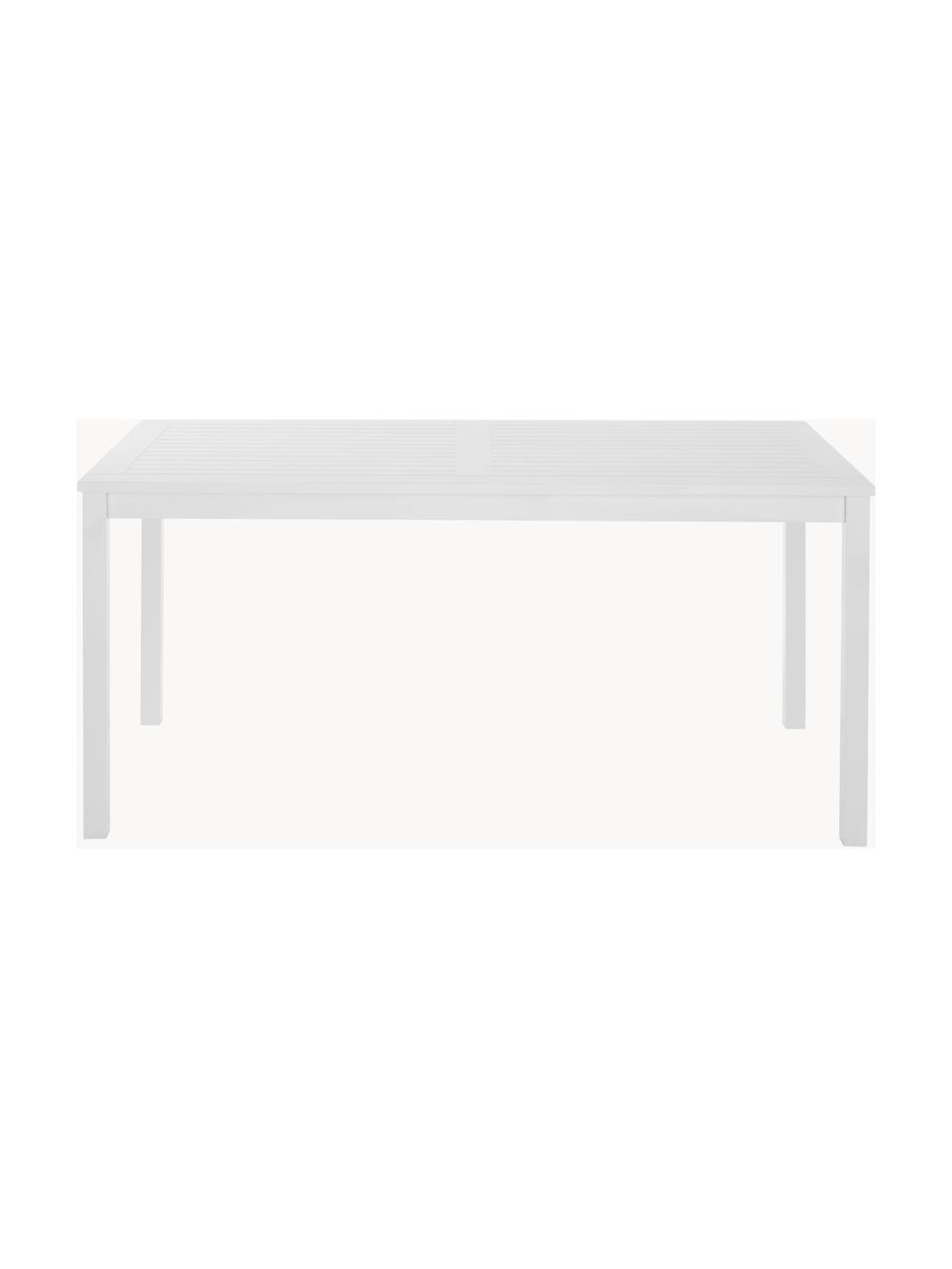 Mesa de madera para exterior Rosenborg, 165 x 80 cm, Madera de caoba pintada, Madera de teca pintada en blanco, An 165 x F 80 cm