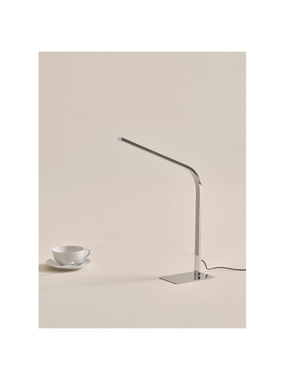 Grote dimbare LED tafellamp Straw, Lamp: verchroomd metaal, Zilverkleurig, B 10 cm x H 51 cm