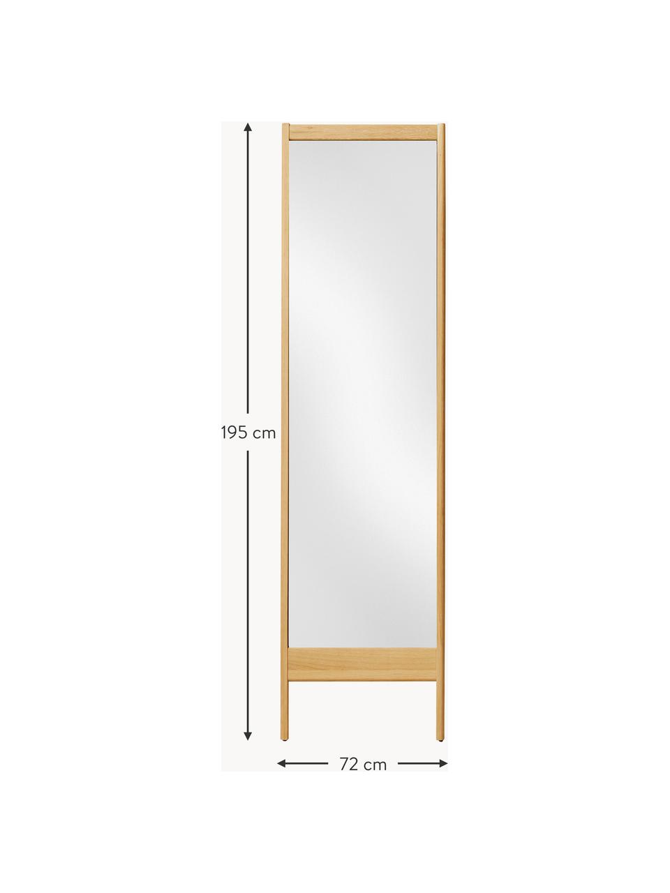 Anlehnspiegel A Line aus Eichenholz, Rahmen: Eichenholz, Spiegelfläche: Spiegelglas Dieses Produk, Eichenholz, B 72 x H 195 cm