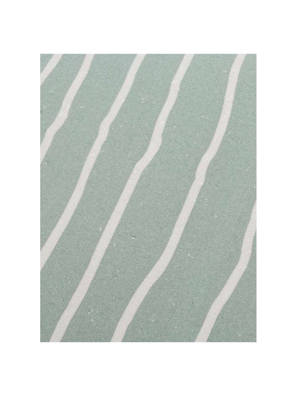 Flanell-Bettwäsche Luton mit Linien, Webart: Flanell Flanell ist ein k, Jadegrün, 135 x 200 cm + 1 Kissen 80 x 80 cm