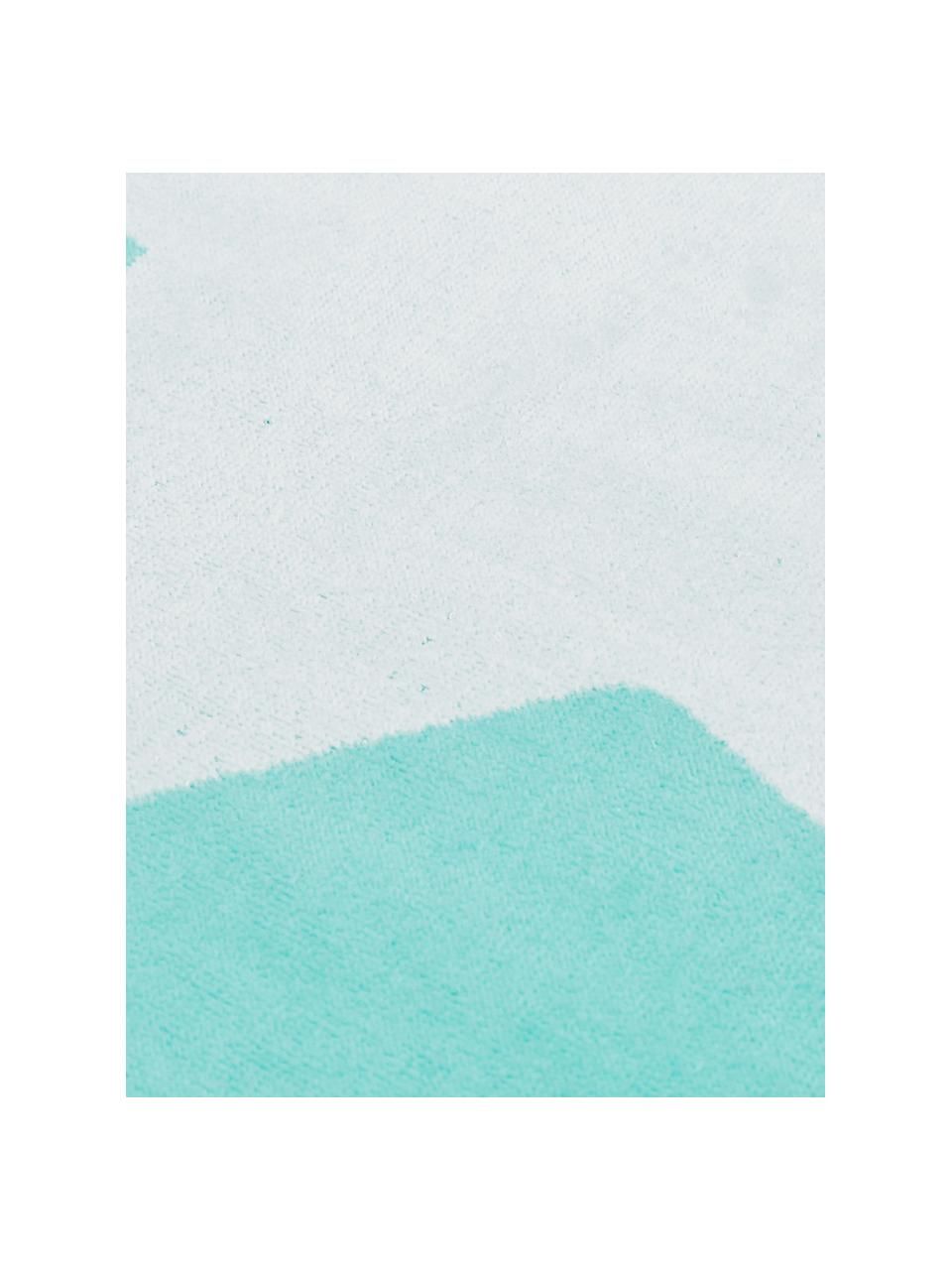 Toalla de playa Spork, Turquesa, blanco, An 80 x L 160 cm