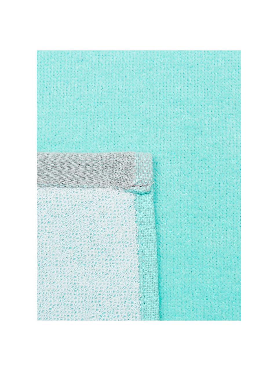 Serviette de plage à imprimé étoile Spork, Turquoise, blanc