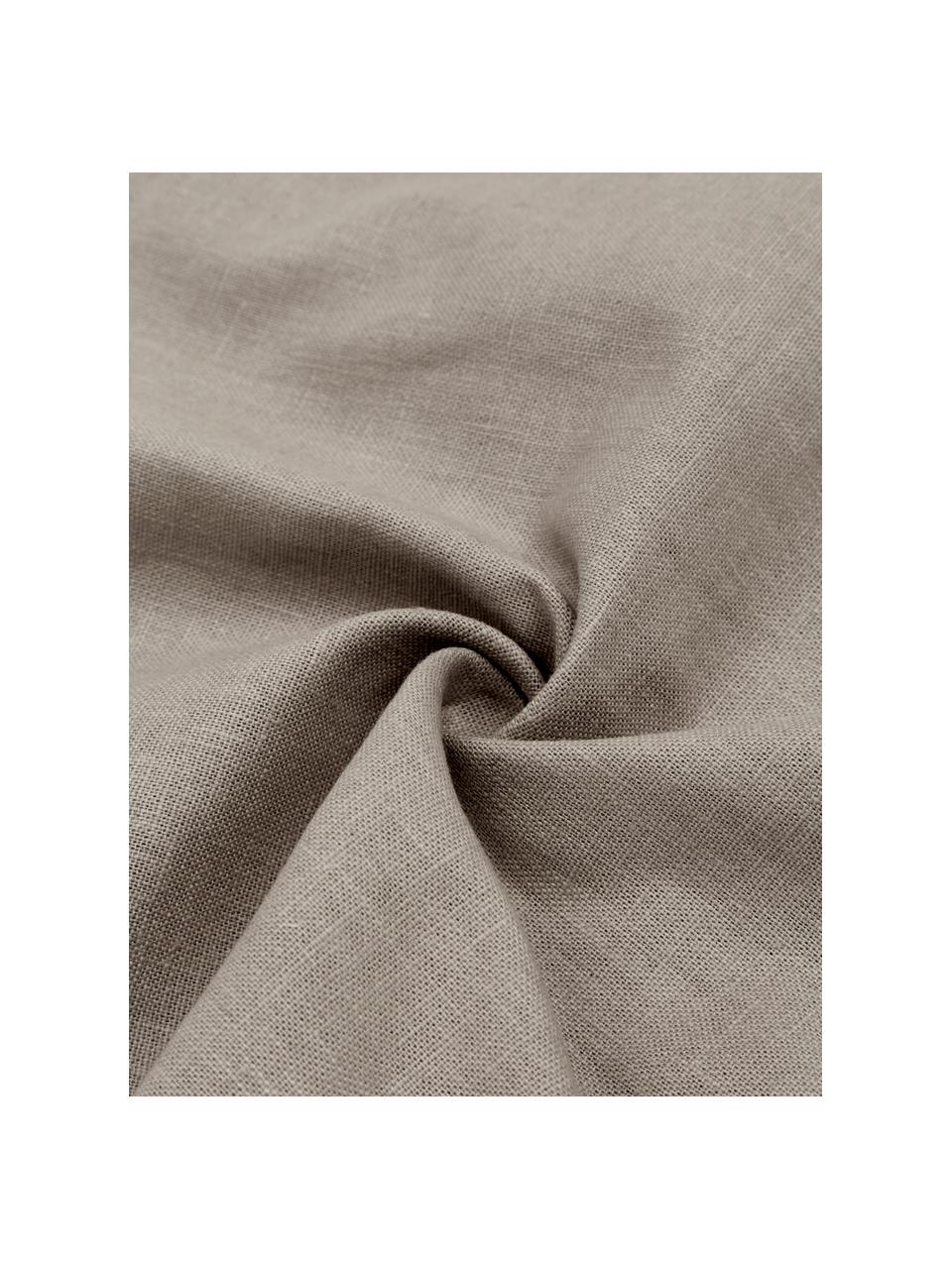 Leinen-Kissenhülle Mira mit Stehsaum, 51 % Leinen, 49 % Baumwolle, Taupe, Weiss, B 45 x L 45 cm