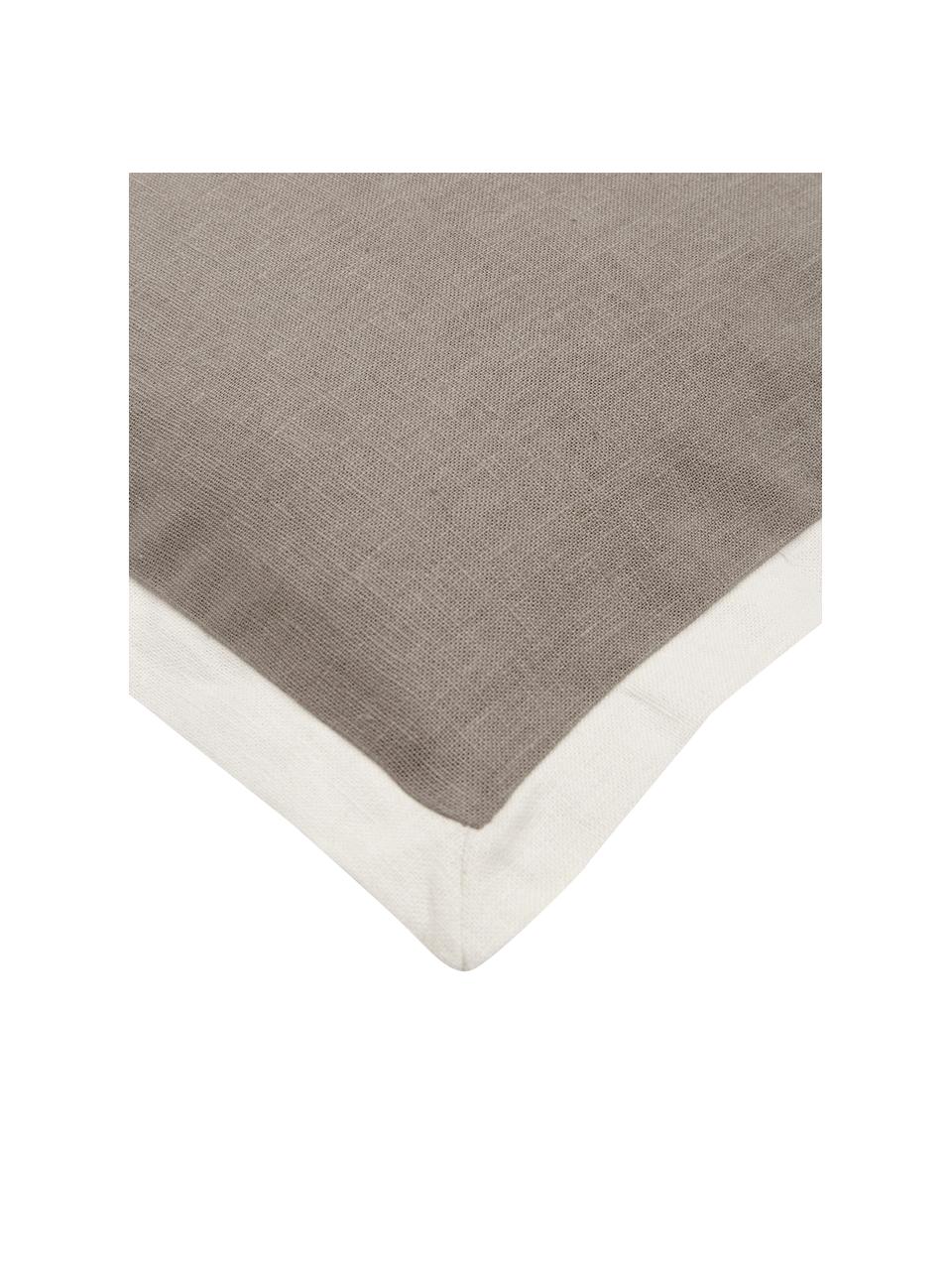 Funda de cojín de lino Mira, 51% lino, 49% algodón, Beige, An 45 x L 45 cm