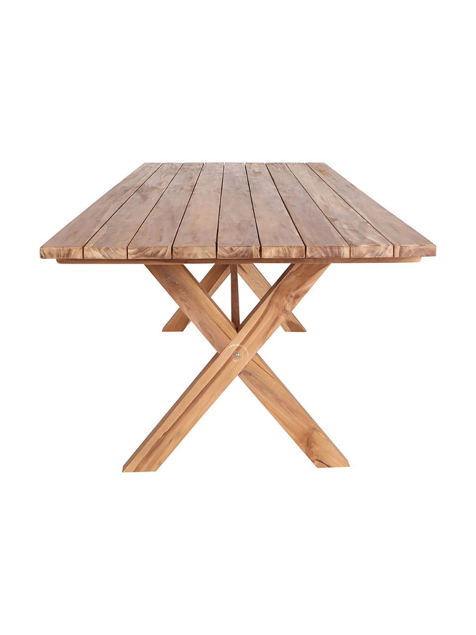 Table de jardin en bois de teck Murcia, 200 x 90 cm, Bois de teck, recyclé, Bois de teck, larg. 200 x prof. 90 cm