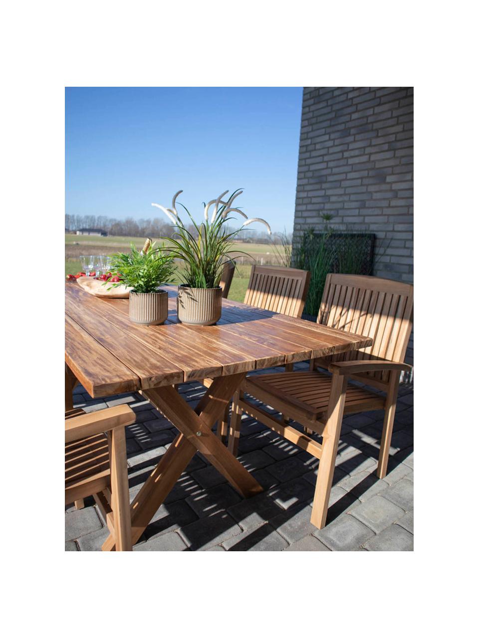 Table de jardin en bois de teck Murcia, 200 x 90 cm, Bois de teck, recyclé, Bois de teck, larg. 200 x prof. 90 cm